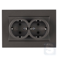 Розетка подвійна із заземленням 16A/220V Arvia Electric KAREN Антрацит (20 06 2000 907)